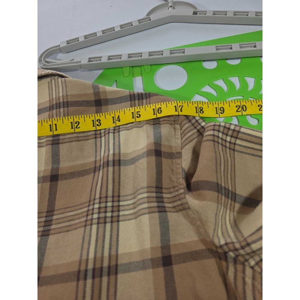 Lauren Jeans Company 100% Cotton Medium Weight Flannel Mens Shirt Brown Check XL - Picture 6 of 6